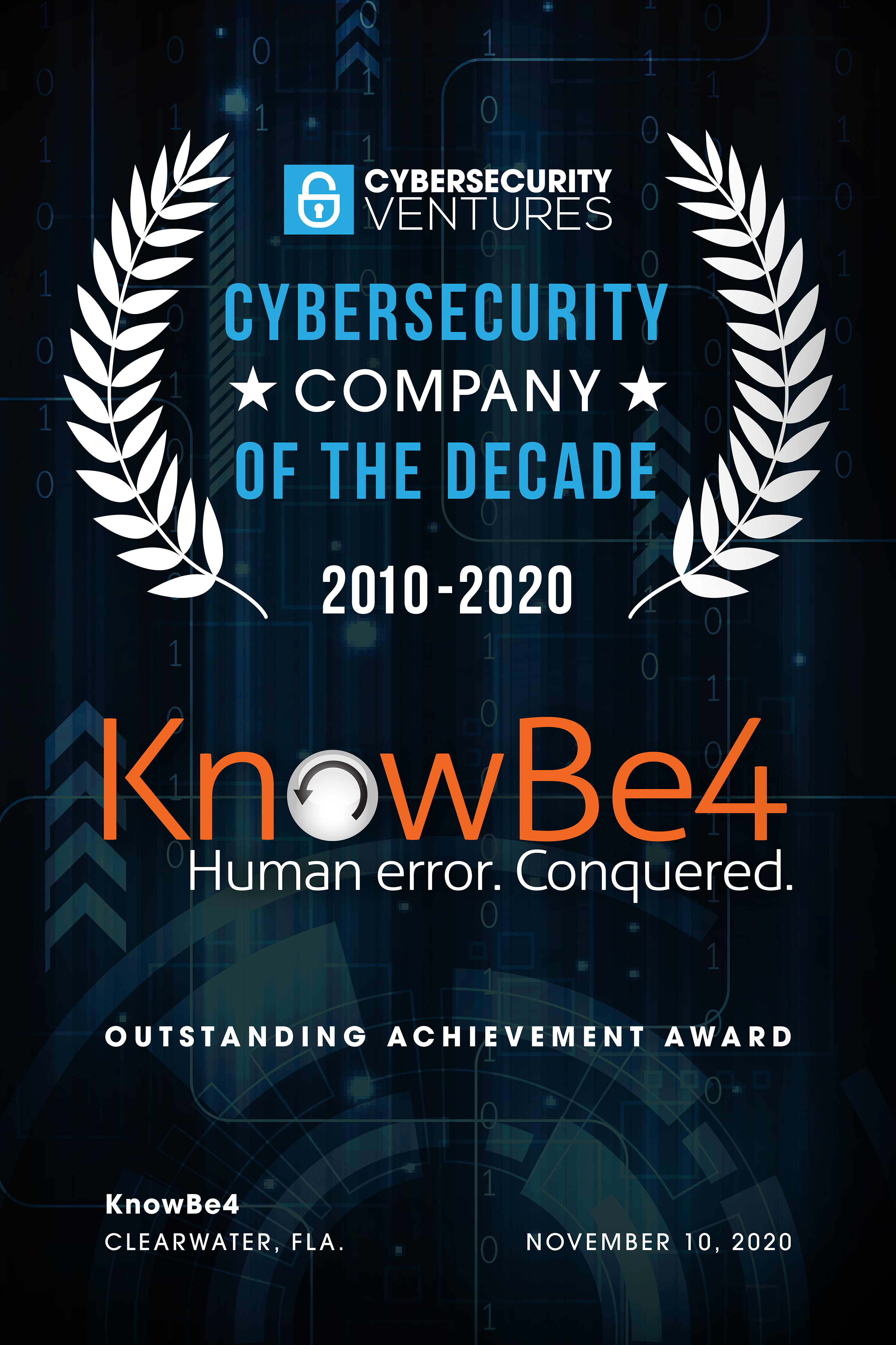 KnowBe4 Named Cybersecurity Company Of The Decade By Cybercrime Magazine